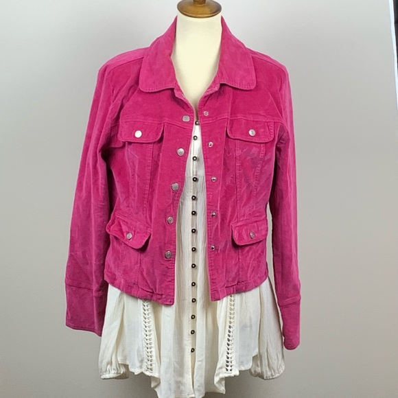 Live a Little Jackets & Blazers - Live A Little Pink Corduroy Trucker Jacket Large